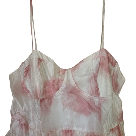 Freesia Chiffon Bustier Mini Dress Size XL Pink Ivory Spaghetti Straps NEW - Picture 5 of 15